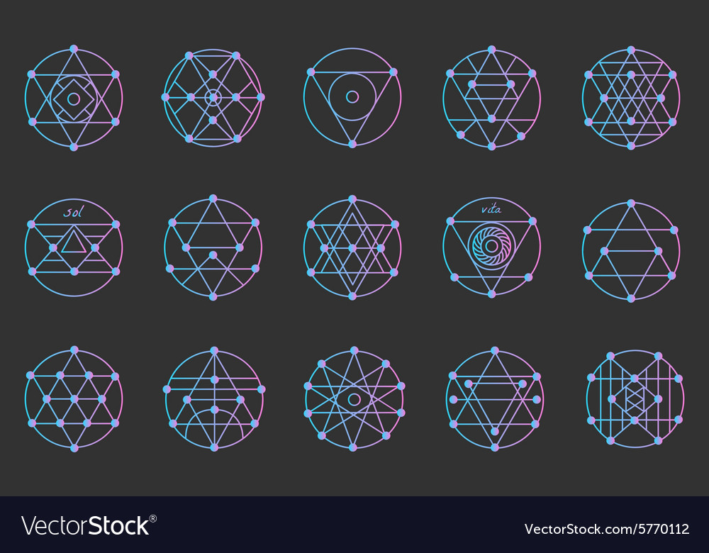 Set of geometric color hipster shapes4c1 Vector Image