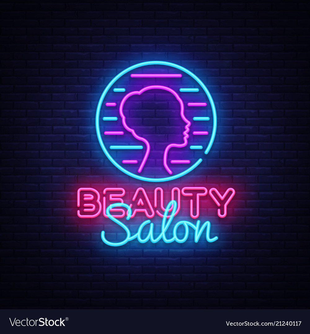 Beauty salon sign design template beauty Vector Image