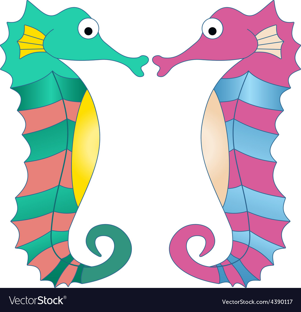 Colorful Seahorses Royalty Free Vector Image - VectorStock