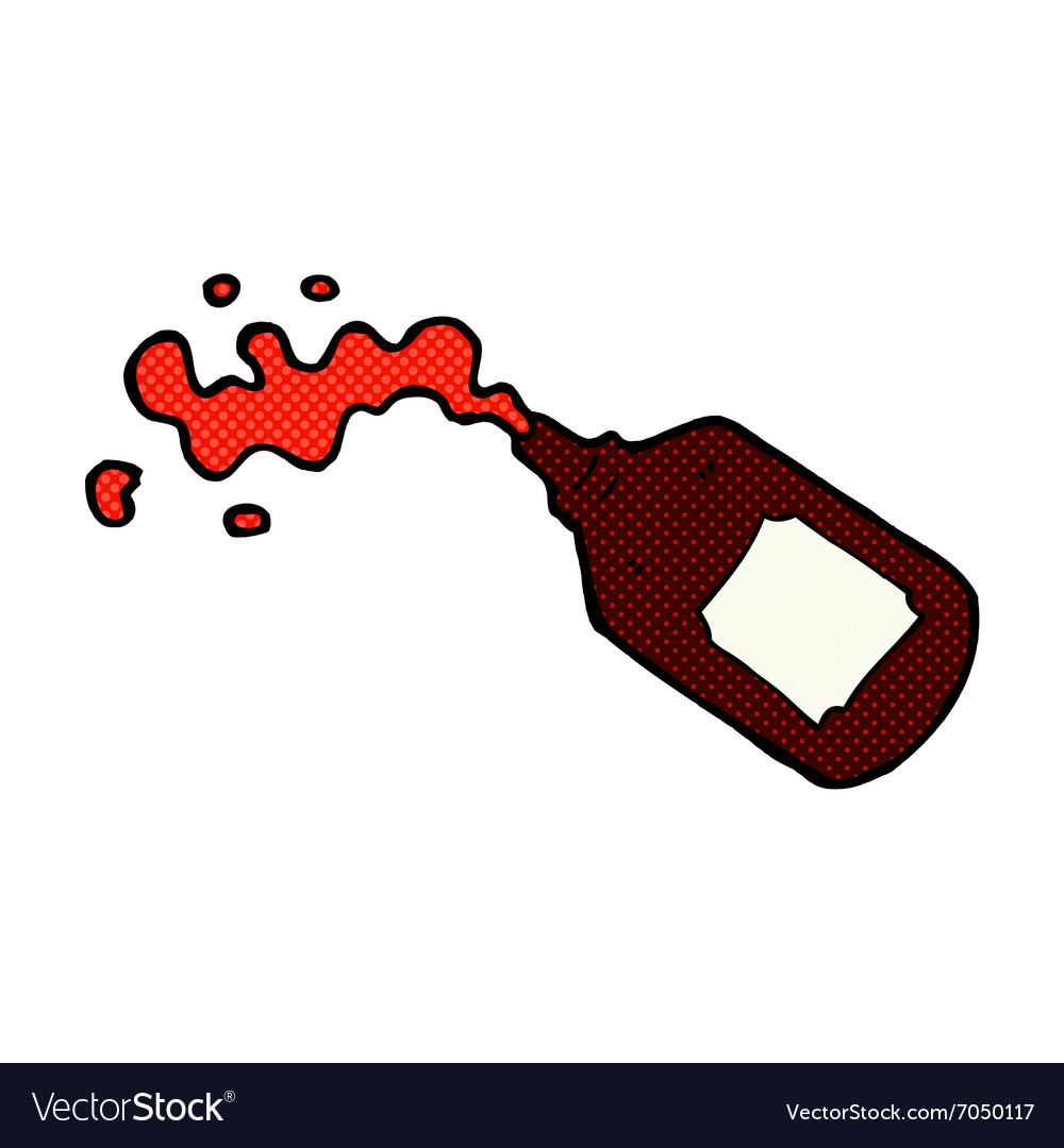 Comic cartoon squirting blood bottle Royalty Free Vector