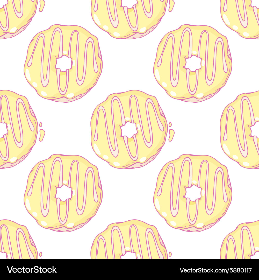 Hand drawn donuts seamless pattern sweet Vector Image