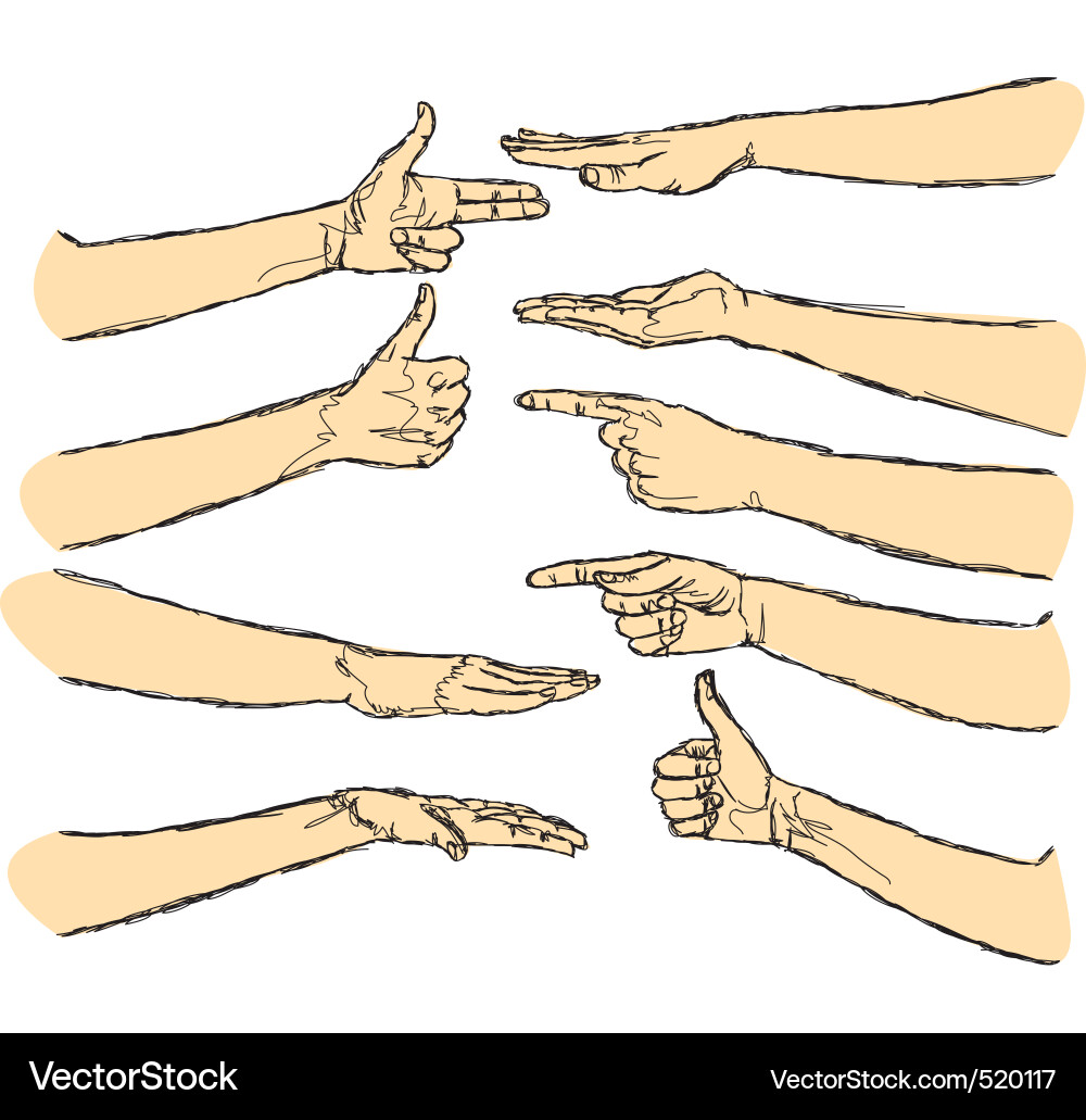 Human hands isolated Royalty Free Vector Image