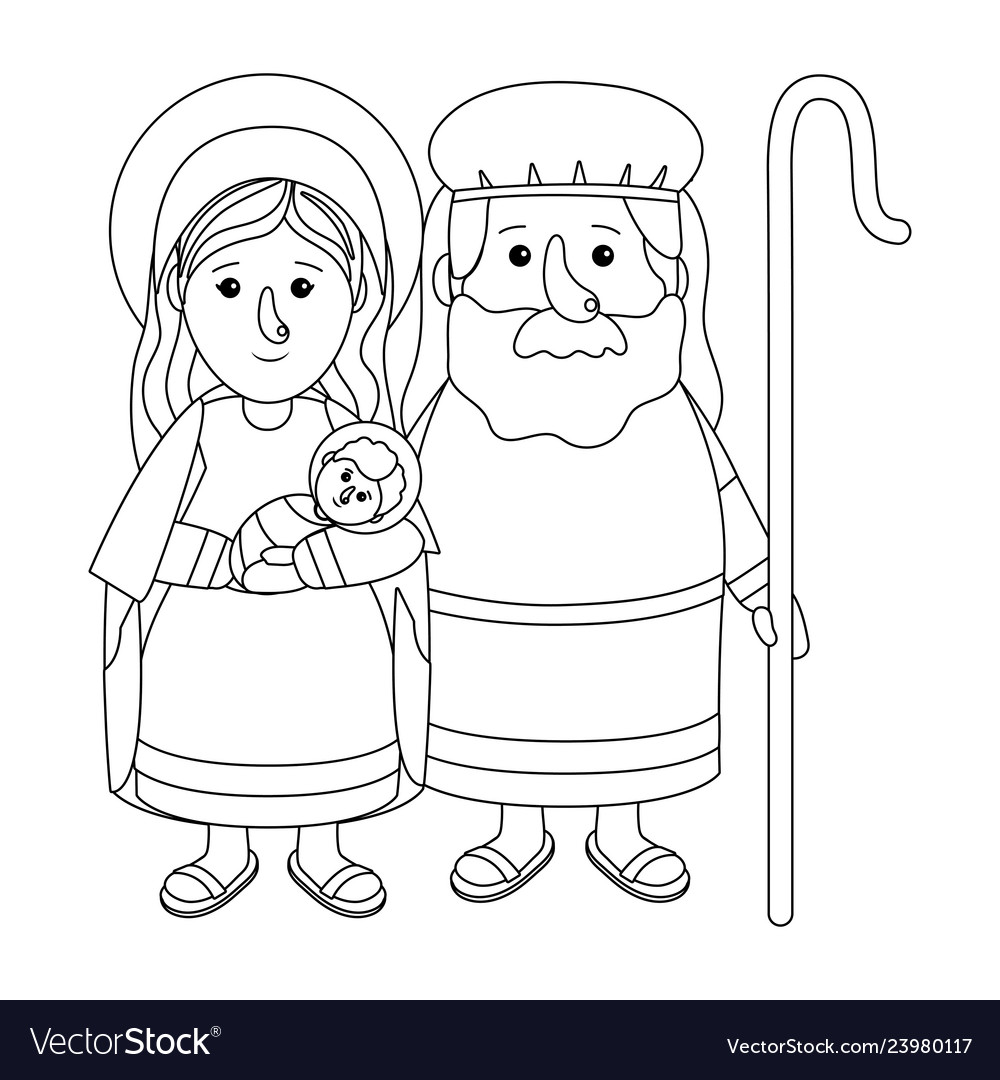 Nativity scene cartoon Royalty Free Vector Image