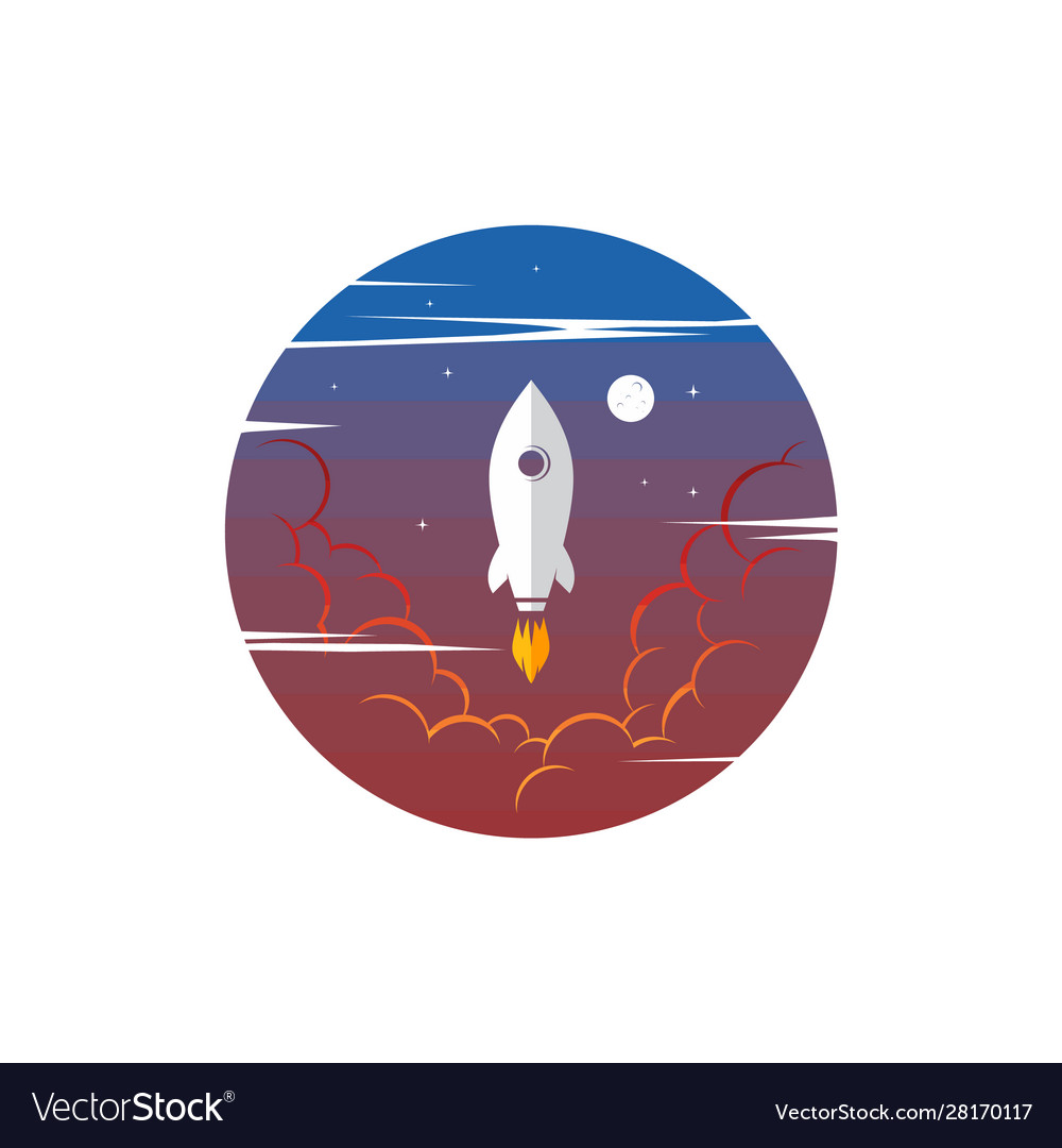 Space exploration shuttle ship logo icon sign Vector Image