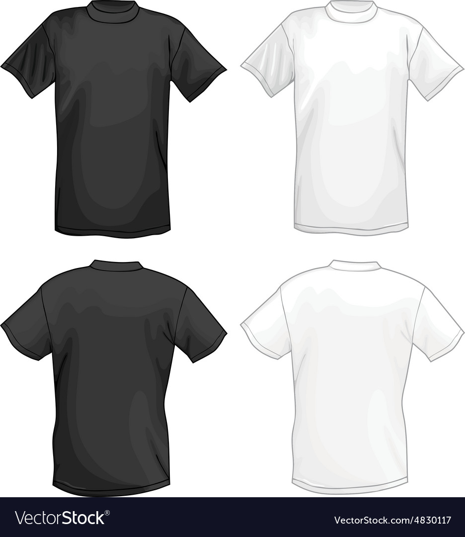 Download White and black T-shirt design template Royalty Free Vector