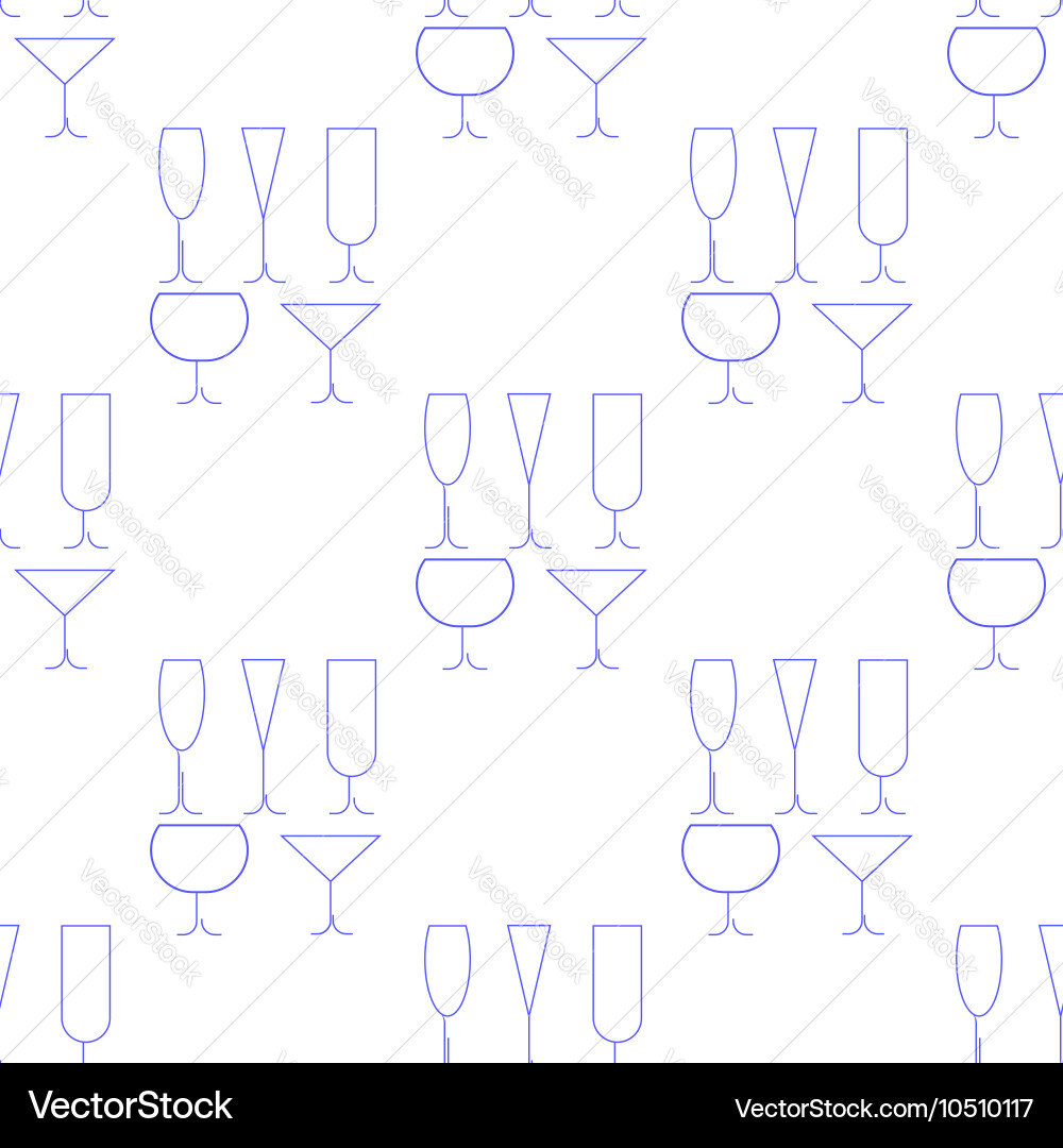 Wine glasses seamless pattern Royalty Free Vector Image
