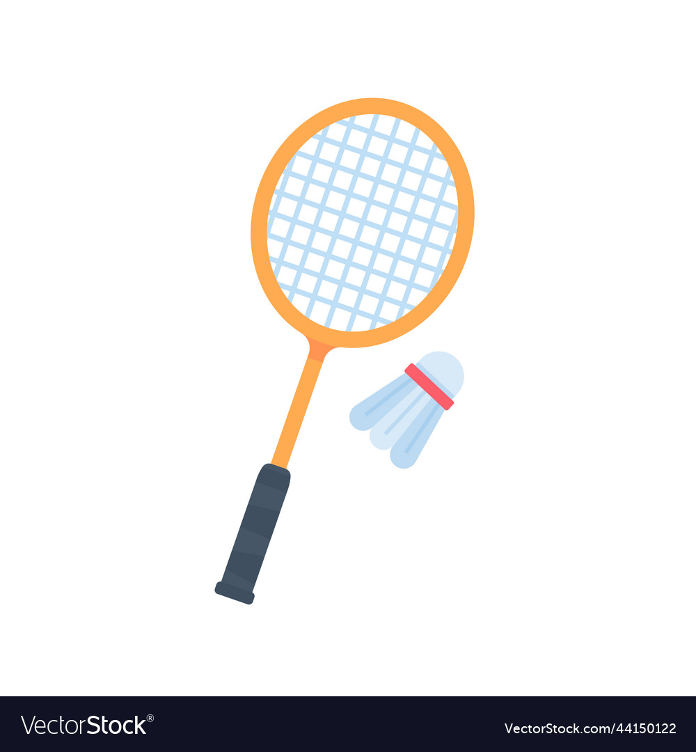 Badminton bat for hitting shuttlecocks in indoor Vector Image