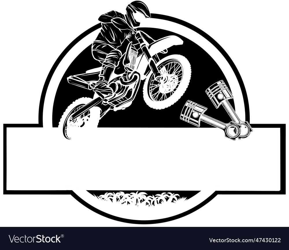 Black silhouette of moto cross logo designs Vector Image