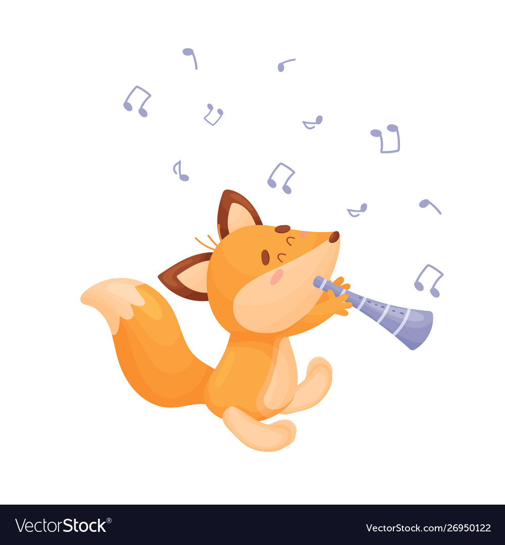 Cartoon fox with a pipe on a Royalty Free Vector Image