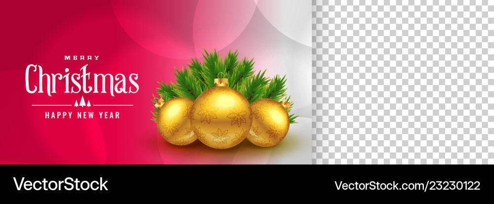 Elegant Christmas Banner With Image Space Vector Image