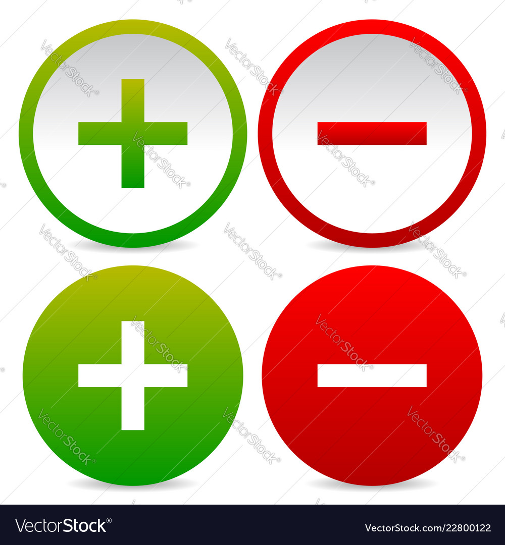 Plus and minus signs symbols eps 10 Royalty Free Vector