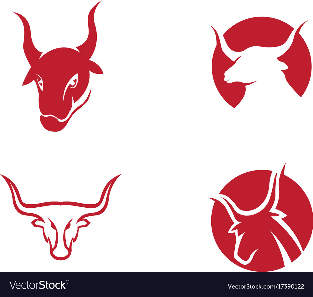 Red bull taurus logo template icon Royalty Free Vector Image