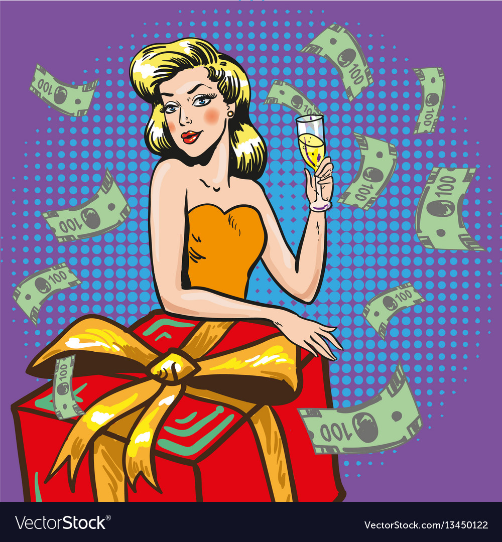 Rich Successful Woman Pop Royalty Free Vector Image