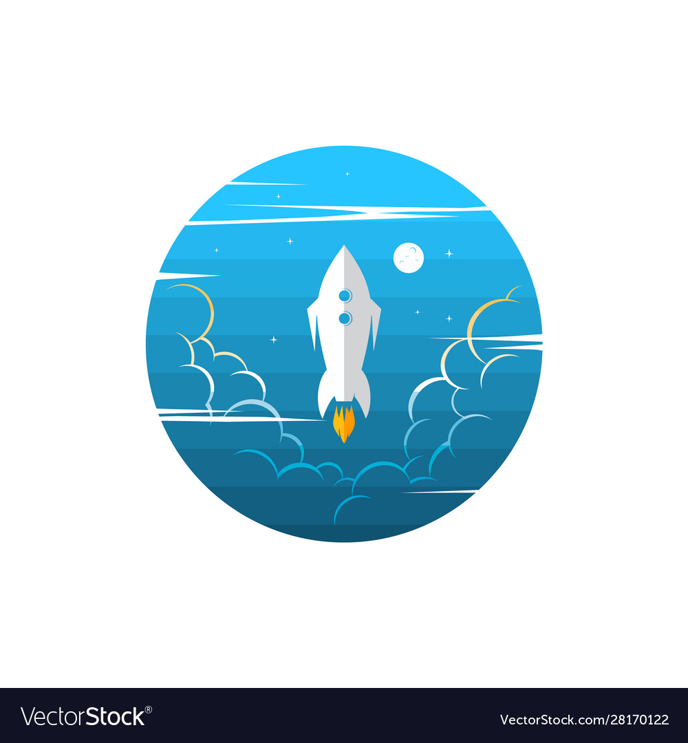 Space exploration shuttle ship logo icon sign Vector Image