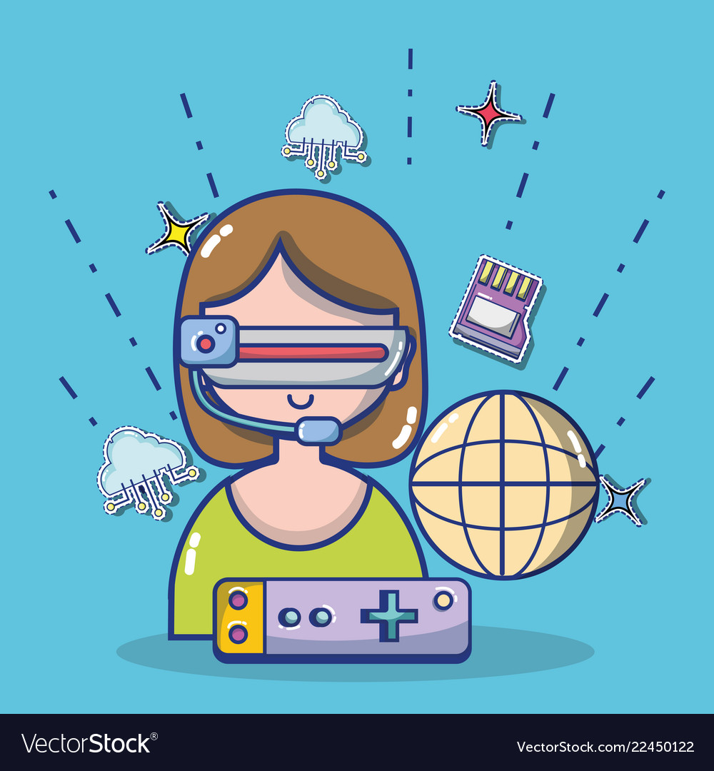 Virtual reality headset cartoon Royalty Free Vector Image Virtual reality headset cartoon Royalty Free Vector Image