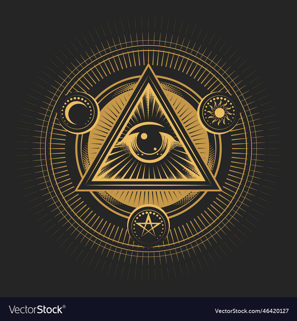 All Seeing Eye Of Providence Masonic Emblem Vector Image