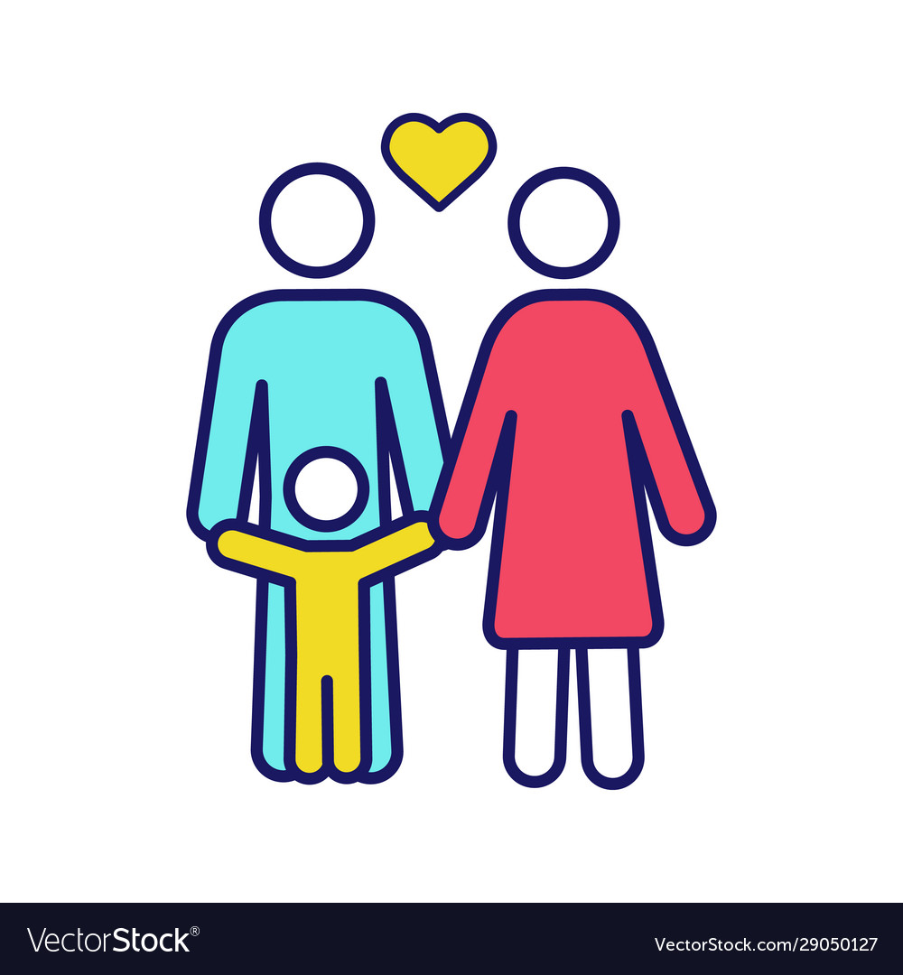 Child support color icon Royalty Free Vector Image