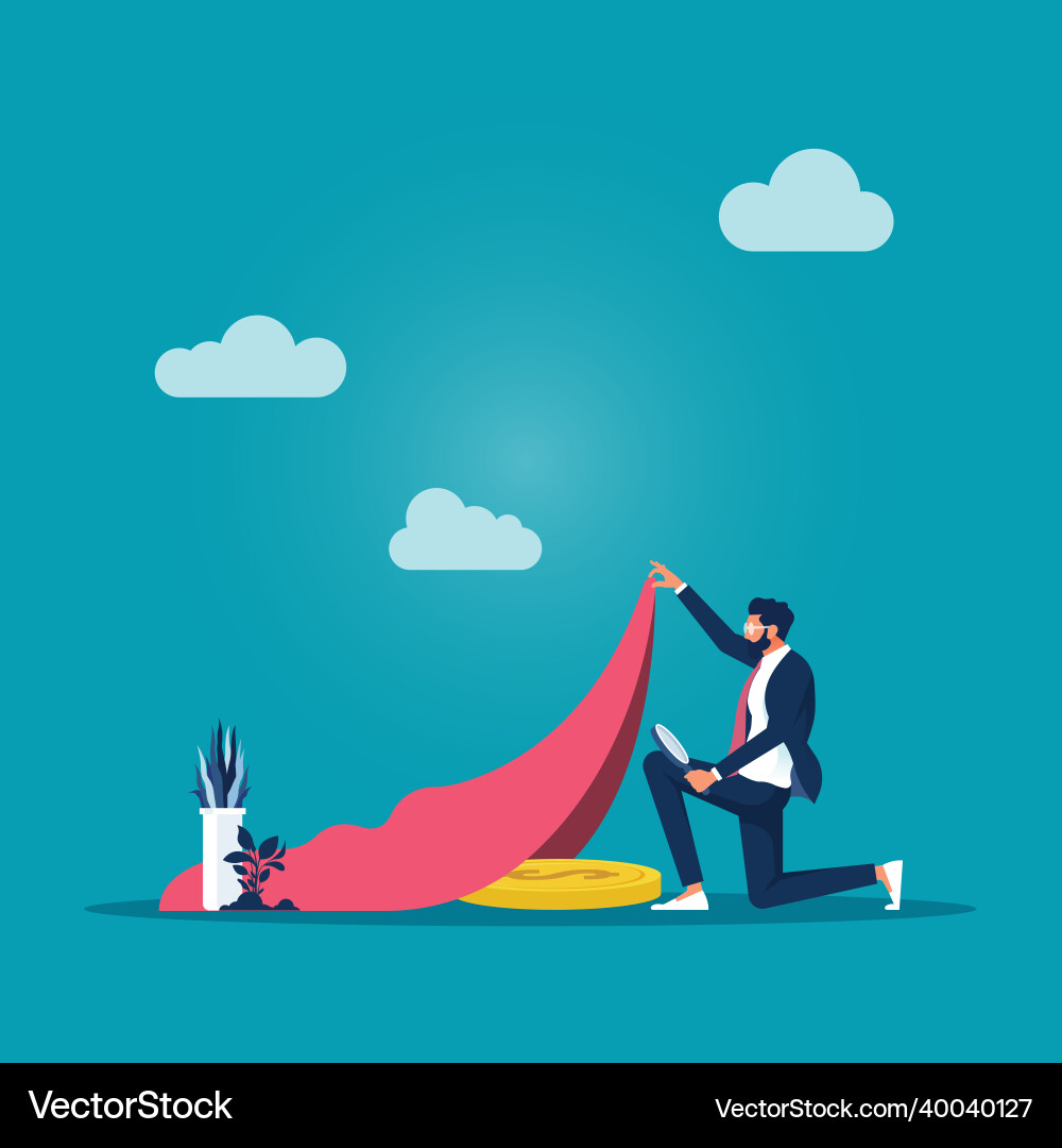 Finding money for investment concept Royalty Free Vector