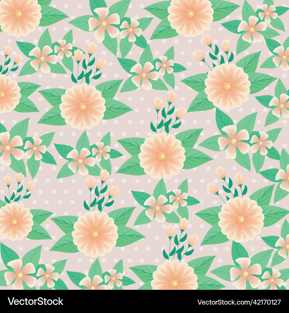 Flowers and leafs pattern Royalty Free Vector Image
