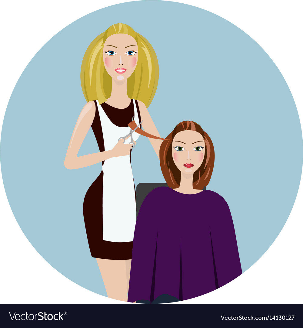 Hairdresser making haircut hair stylist