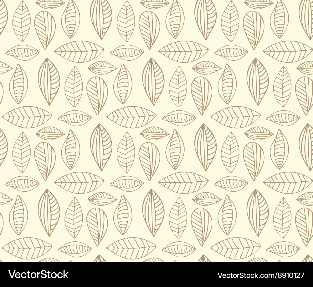Hand drawn seamless pattern with leaf Royalty Free Vector