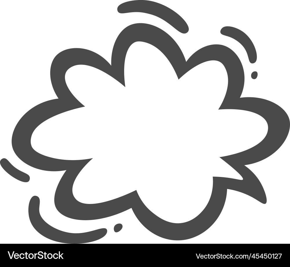 Hand drawn simple line cloud flat icon Royalty Free Vector