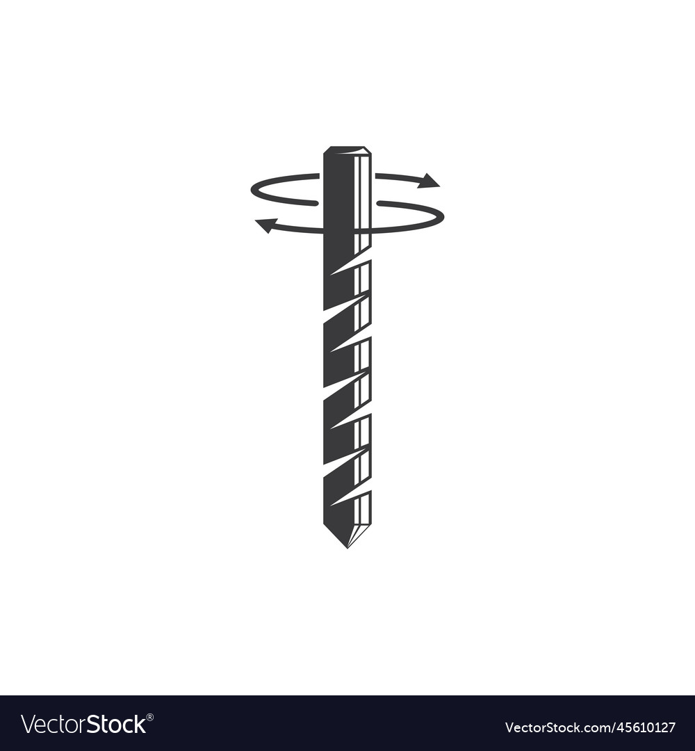 Rotating drill bit icon concept design Royalty Free Vector