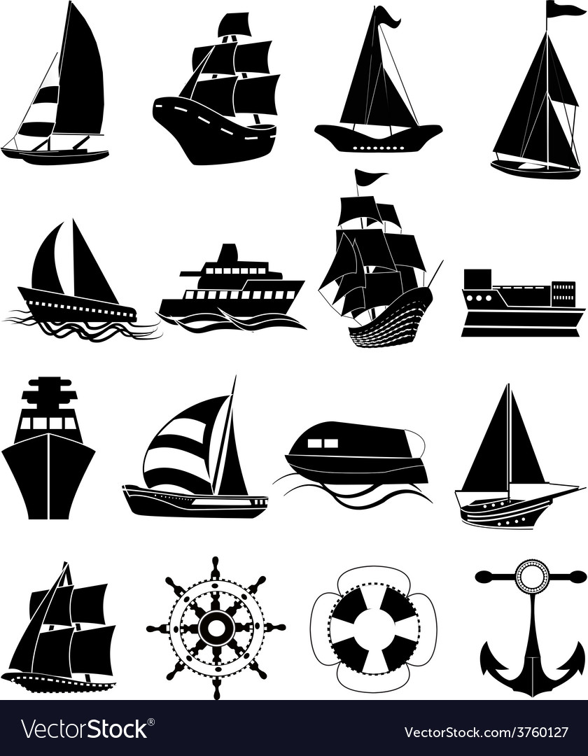 Ships icons set Royalty Free Vector Image - VectorStock