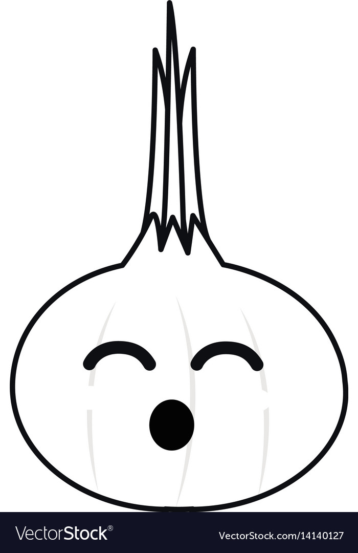Silhouette kawaii nice funny onion vegetable Vector Image Silhouette kawaii nice funny onion vegetable Vector Image
