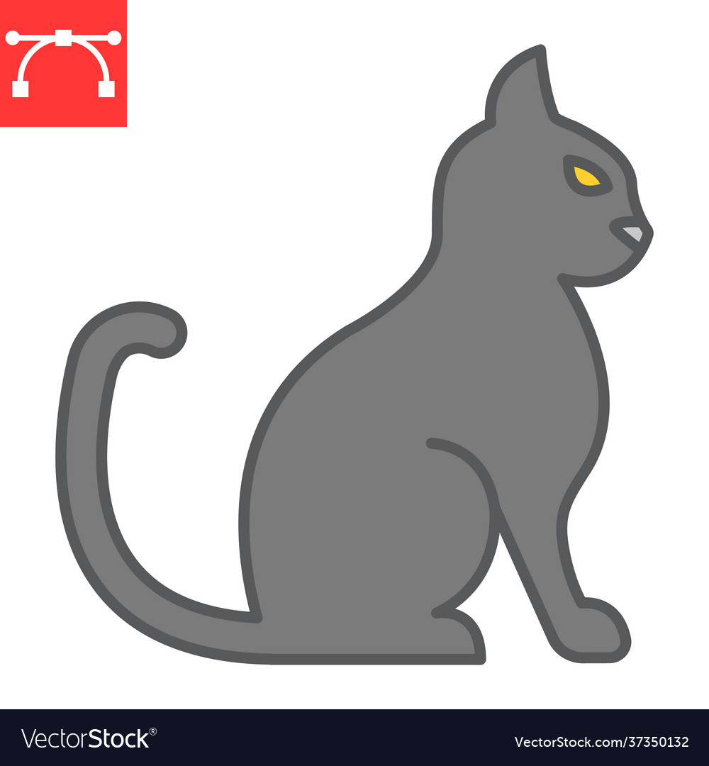 Cat line and glyph icon animal zoo pet sign Vector Image