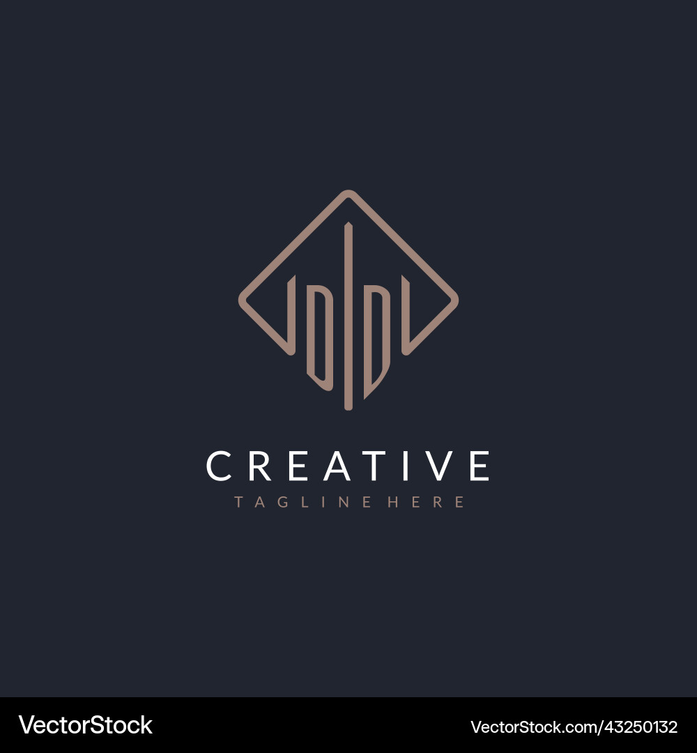 Dd initial logo with curved rectangle style design