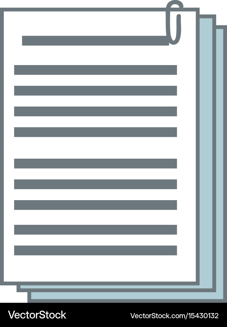 Documents paper file office supplies Royalty Free Vector