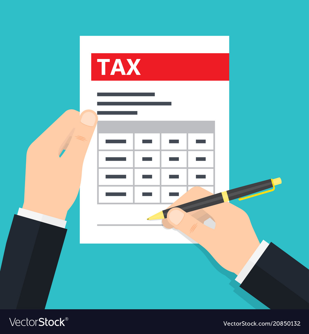 Man Filling Tax Form Royalty Free Vector Image 5632