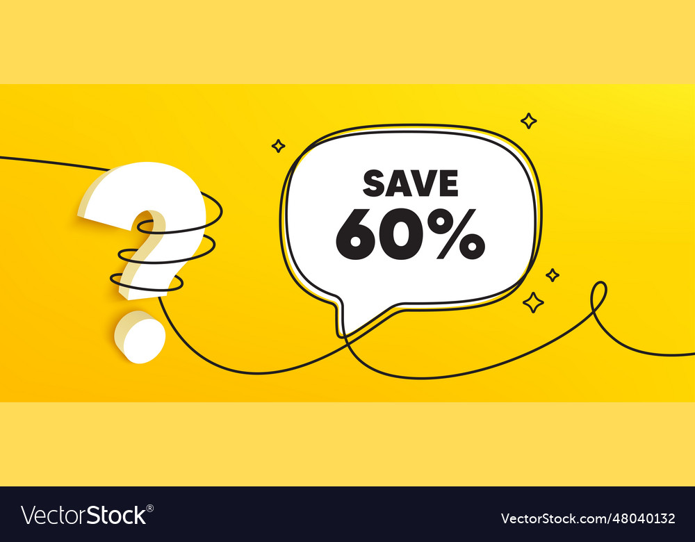 Save 60 percent off sale discount offer price Vector Image