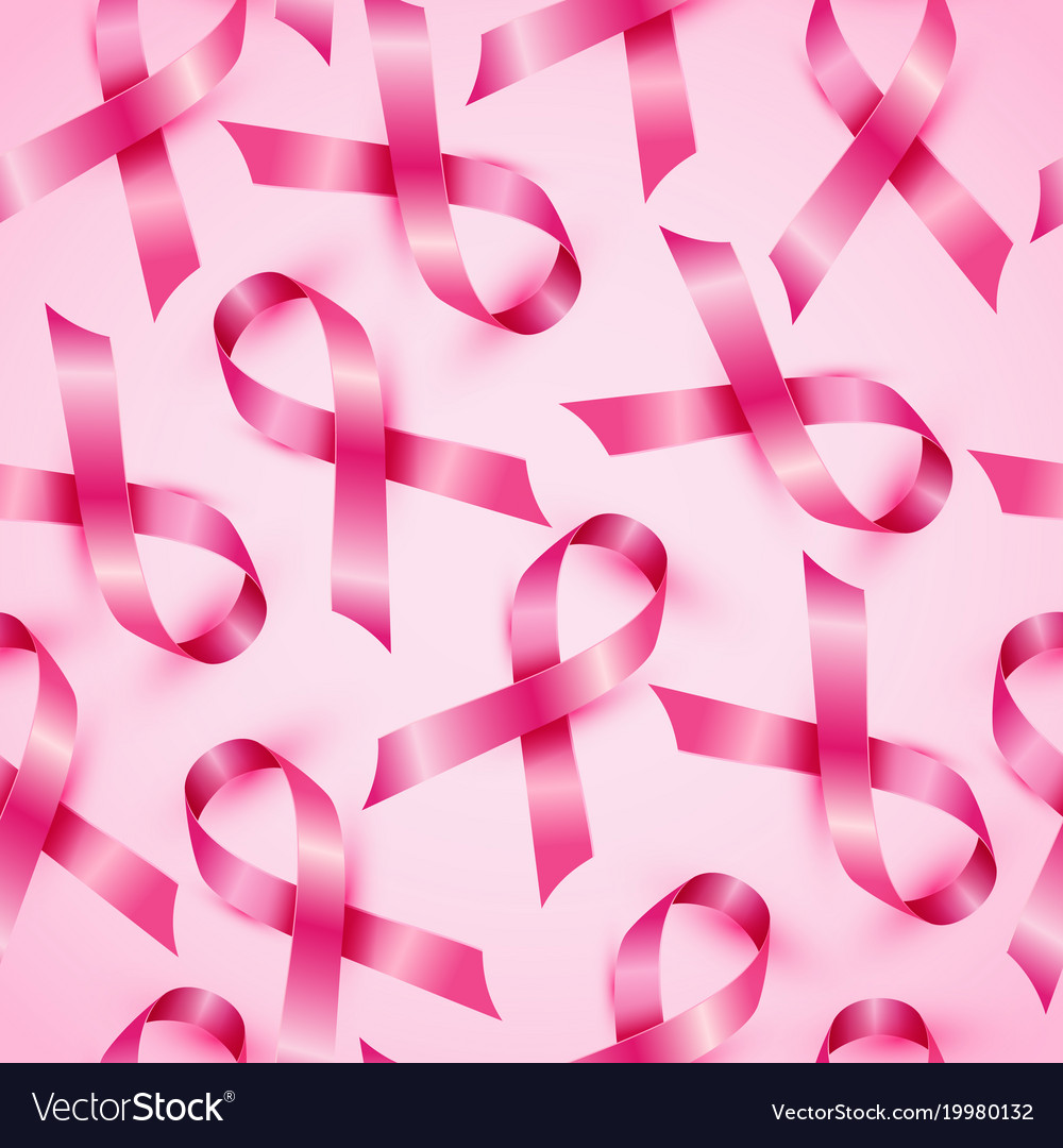 Seamless Pattern Breast Cancer Ribbons Royalty Free Vector 1312