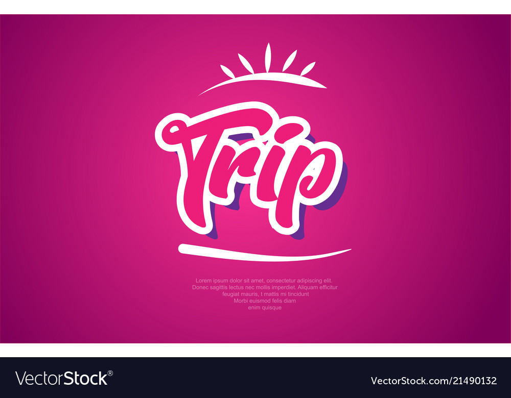 trip-word-text-typography-pink-design-icon-vector-image