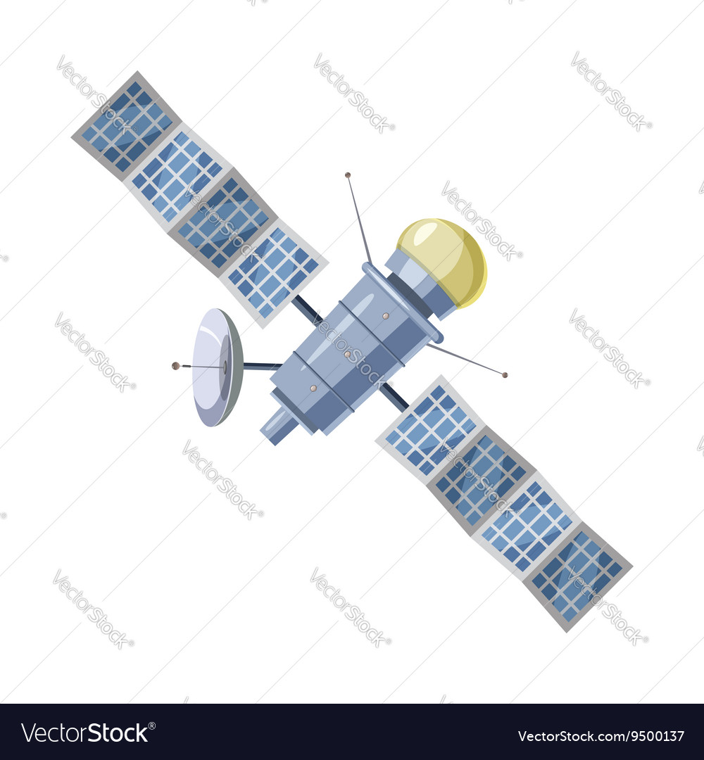 Earth satellite sputnik icon cartoon style Vector Image