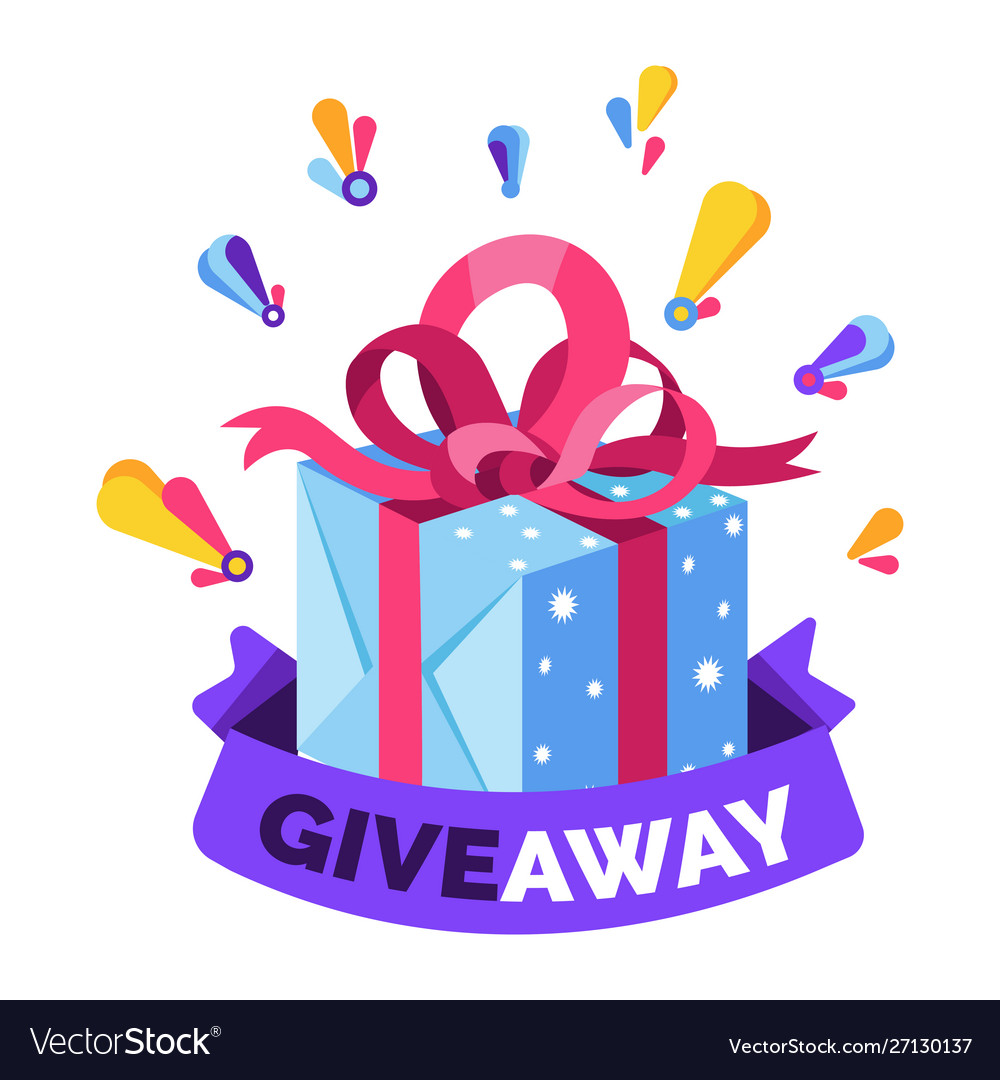 Gift box giveaway isolated icon social media Vector Image