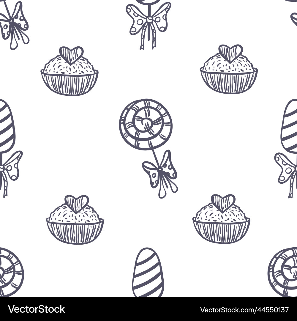 Graphic seamless pattern with candies Royalty Free Vector