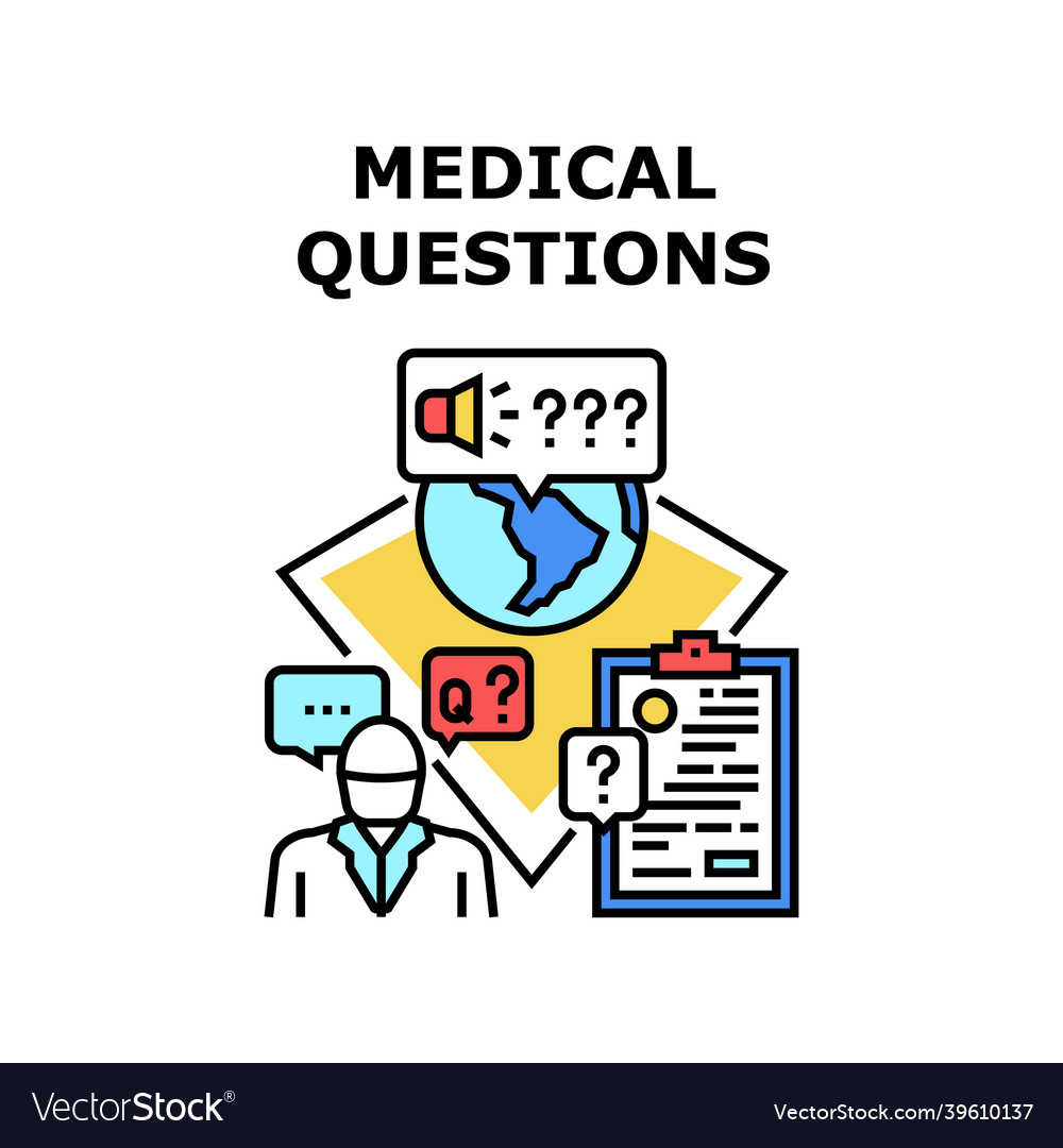 health-medical-questions-concept-color-royalty-free-vector