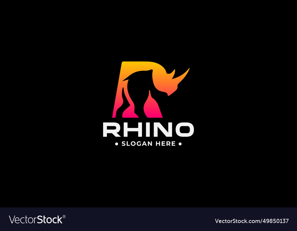 Logo rhino Royalty Free Vector Image - VectorStock