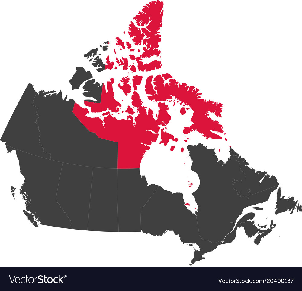 Map canada - nunavut Royalty Free Vector Image