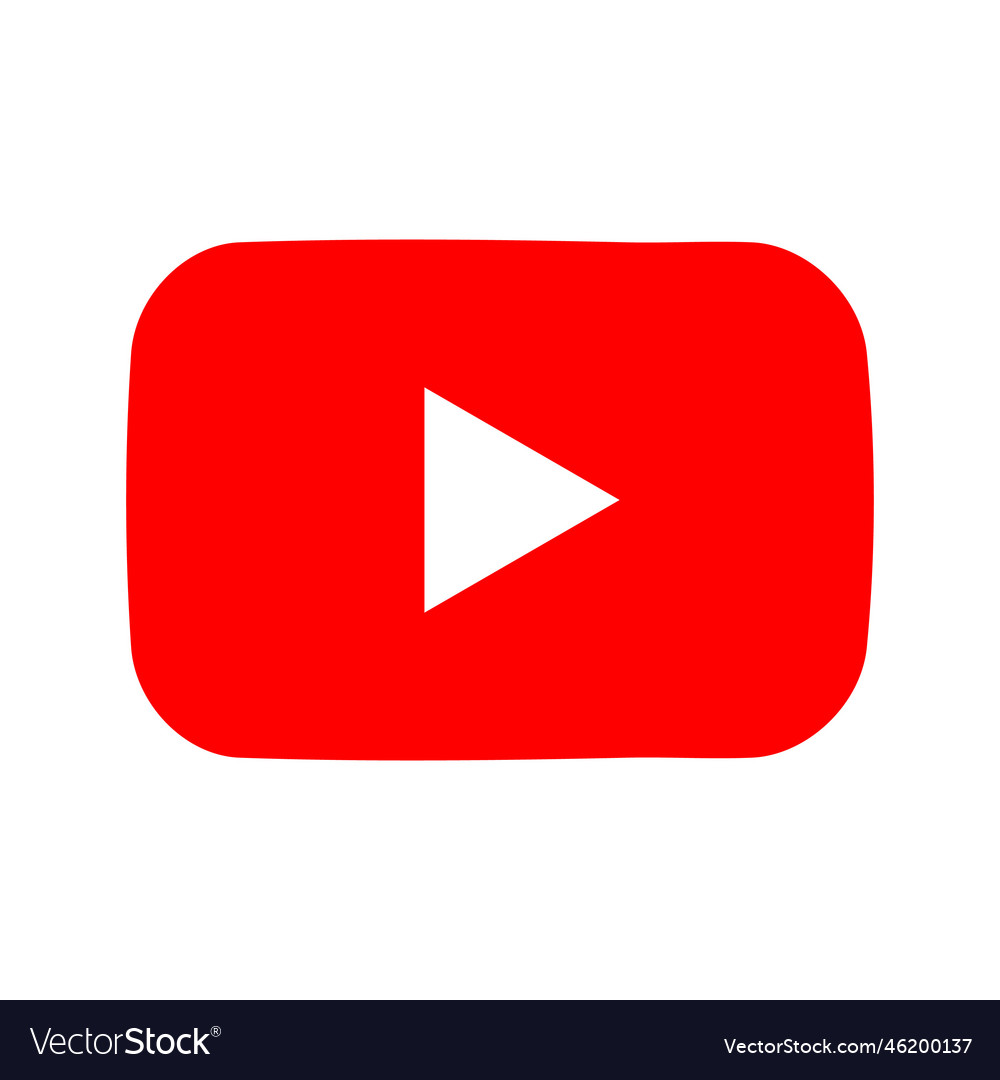 Red youtube logo on a transparent background