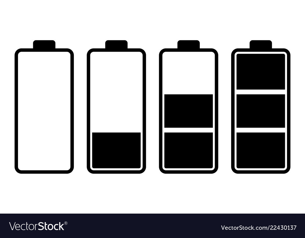 Set of battery charge level indicator Royalty Free Vector