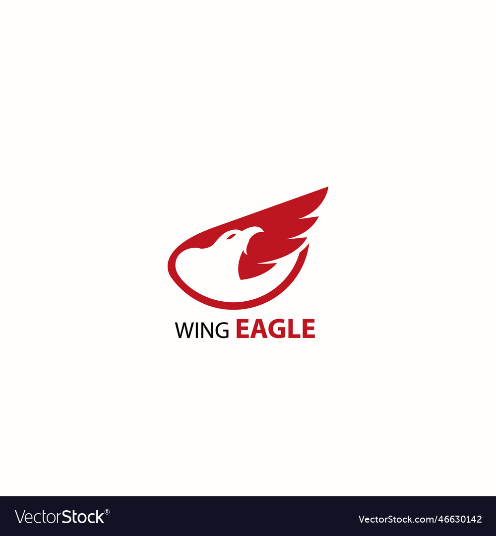 Eagle and red wings logo Royalty Free Vector Image