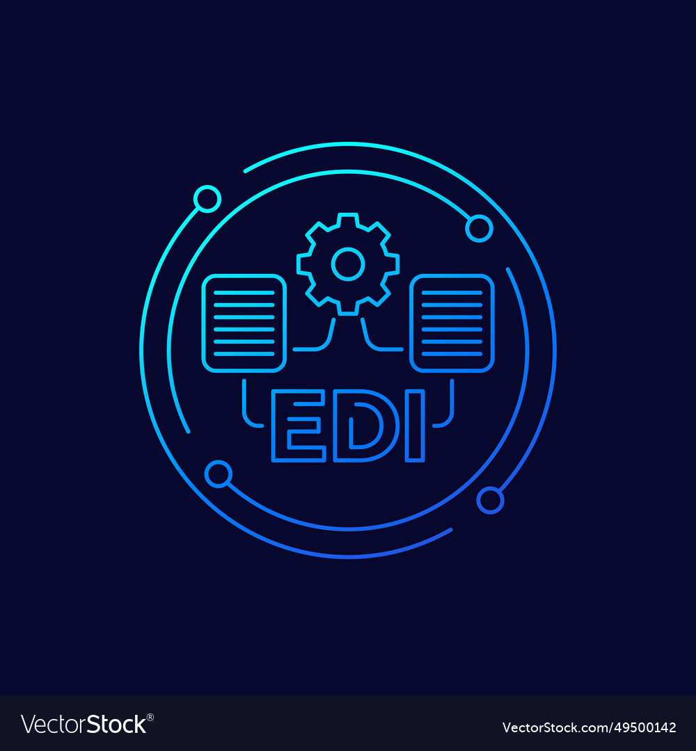 Edi electronic data interchange linear icon Vector Image