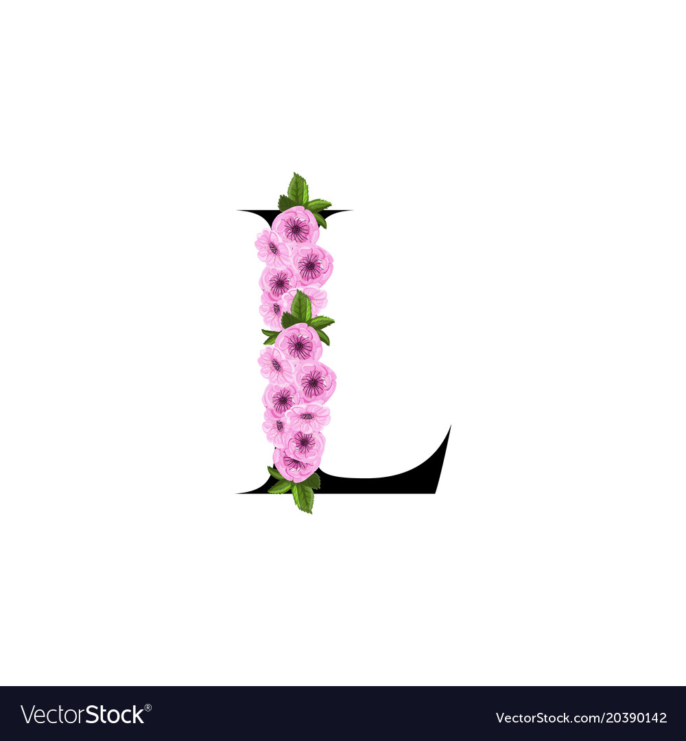 Letter l floral ornament Royalty Free Vector Image