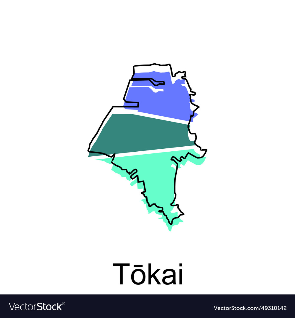 Map city of tokai design high detailed map of Vector Image