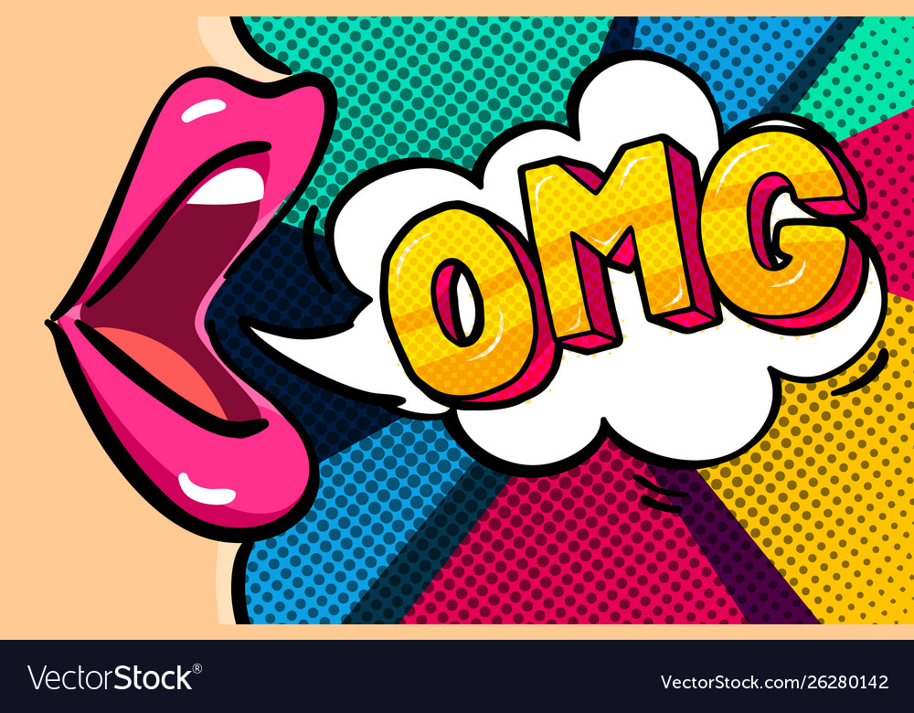 Omg Message In Pop Art Style Royalty Free Vector Image