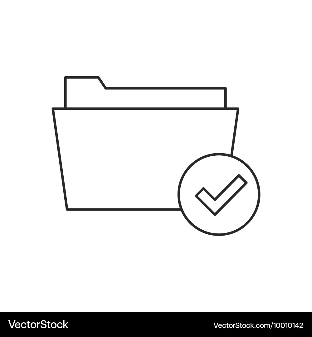 Outline document folder icon Royalty Free Vector Image